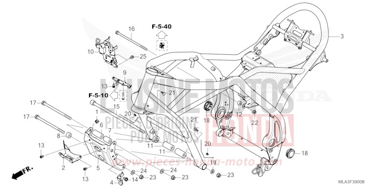 CARROSSERIE DE CHASSIS de CMX 1100 "Rebel" BORDEAUX RED METALLIC (R337) 2021